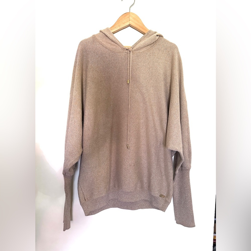 Calvin Klein‎ Hooded Sweater Women’s | Gold Metallic | Sz Small | Knit |